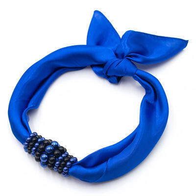 Šátek s bižuterií Letuška - modrý - 1