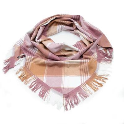 Maxi trojcípý šátek - růžovo-hnědý