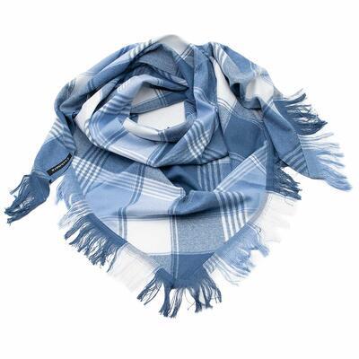 Maxi trojcípý šátek - modro-bílý