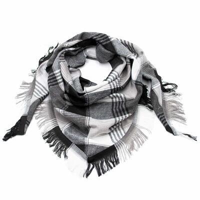 Maxi trojcípý šátek - černo-bílý