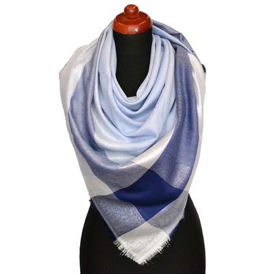 Velký šátek - modrá lesklá kostka - 1