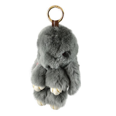 Přívěsek na kabelku - klíčenka kr495-71 - šedý králík - 1