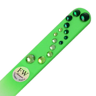 Skleněný pilník s kamínky Swarovski - zelený - 1