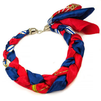 Šátek-náhrdelník Florina - modrorůžový - 1