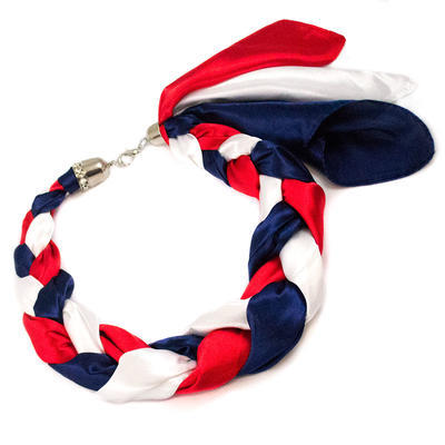Šátek-náhrdelník Florina - modročervený - 1