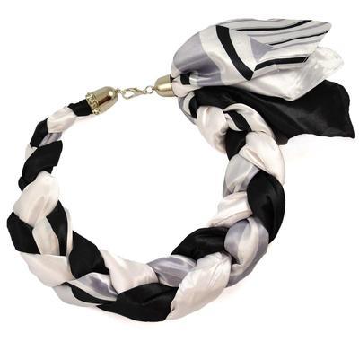 Šátek-náhrdelník Florina - černobílý - 1