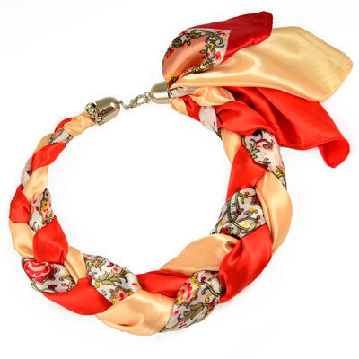 Šátek-náhrdelník Florina - oranžový - 1