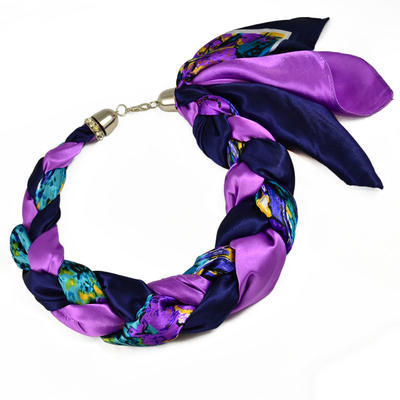 Šátek-náhrdelník Florina - fialovomodrý - 1