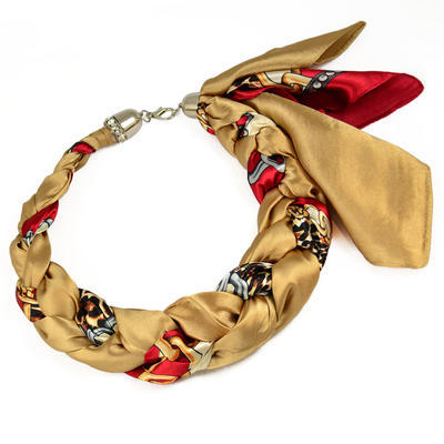 Šátek-náhrdelník Florina - hnědočervený - 1