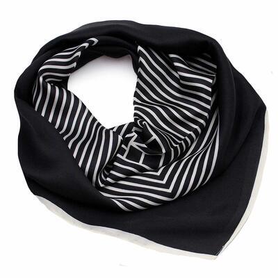 Šátek - černo-bílý s pruhy - 1