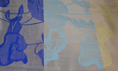 Šála teplá - modrobéžová s potiskem květin - 2