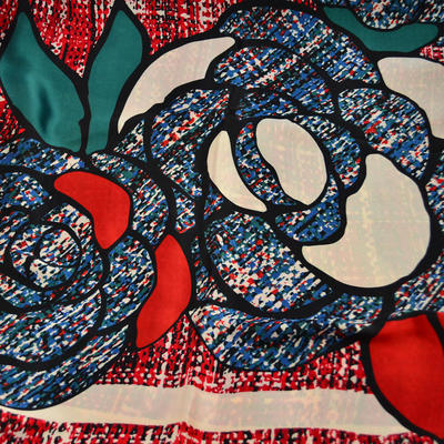 Maxi šátek - červenomodrý se vzorem - 2