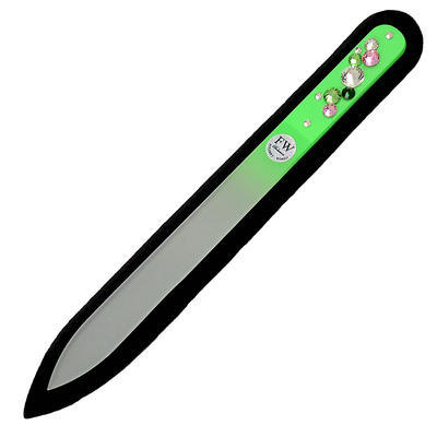 Skleněný pilník s kamínky Swarovski - zelený - 2