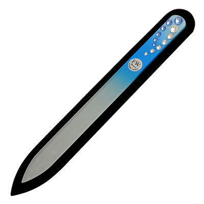 Skleněný pilník s kamínky Swarovski - modrý - 2