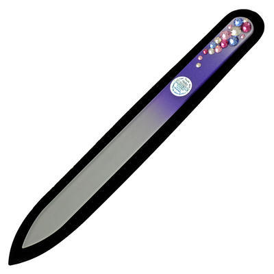 Skleněný pilník s kamínky Swarovski - fialový - 2