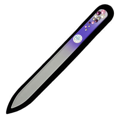 Skleněný pilník s kamínky Swarovski - fialový - 2