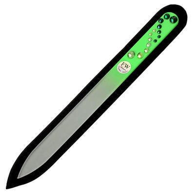 Skleněný pilník s kamínky Swarovski - zelený - 2
