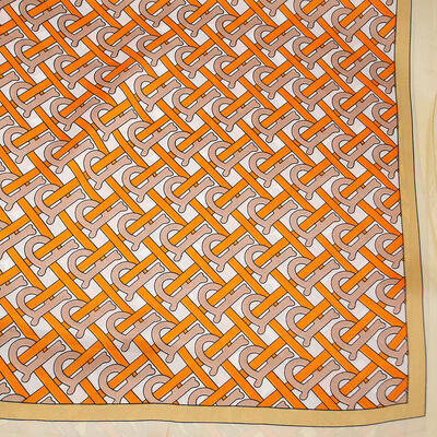 Šátek - oranžový s potiskem - 2