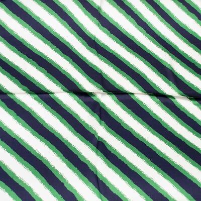 Šátek saténový - zeleno-béžový s pruhy - 2